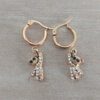 ARO DE ACERO DORADO ARGOLLA 14 MM CON OSITO GUMMY C/STRASS BLANCO