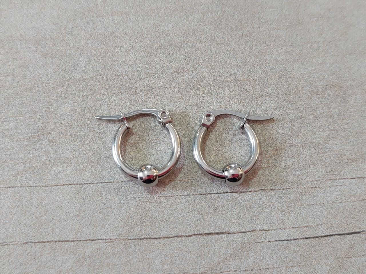 ARO DE ACERO ARGOLLA 15 MM CON UNA BOLITA 3 MM