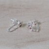 ARO DE ACERO BLANCO ESTRELLA CON ESPESOR PASANTE CON STRASS BLANCO Y CADENA COLGANTE UNIDA A FRU FRU