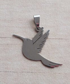 DIJE DE ACERO COLIBRÍ 40 MM X 25 MM