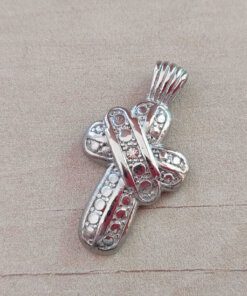 DIJE DE ACERO CRUZ CON STRASS. 20 X 35 MM