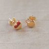 ARO DE ACERO DORADO CORAZÓN CANDADO. 7 X 8 MM