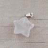DIJE DE ACERO PIEDRA CUARZO ROSA EN FORMA DE ESTRELLA. 20 MM