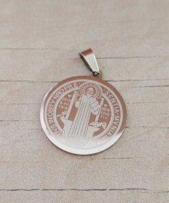 DIJE DE ACERO MEDALLA SAN BENITO 20 MM