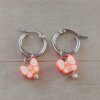 ARO DE ACERO ARGOLLA 14 MM CON DIJE MARIPOSA NARANJA COLGANTE