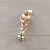 DIJE DE ACERO DORADO COPA DEL MUNDO 10 X 30 MM