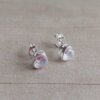 ARO DE ACERO BLANCO CORAZÓN 6 MM CON CUBIK BLANCO.