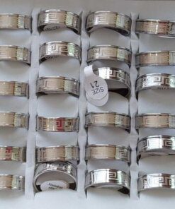 ANILLOS DE ACERO ALIANZA GRABADA X 36 UNIDADES SURTIDOS EN MEDIDAS. (MEDIDAS DEL 17 AL 22)