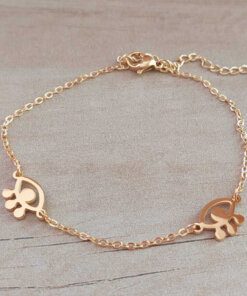 PULSERA DE ACERO DORADO ESLABÓN ESPEJITO CON DOBLE OJO. LARGO 18 CM + 4 CM EXT.