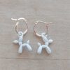 ARO DE ACERO BLANCO ARGOLLA 14 MM CON DIJE PERRO GLOBO BLANCO
