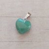 DIJE DE ACERO CUARZO VERDE EN FORMA DE CORAZÓN. 15 MM