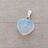 DIJE DE ACERO PIEDRA DE LA LUNA EN FORMA DE CORAZÓN. 15 MM