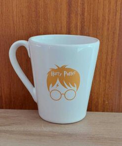 TAZA CÓNICA BLANCA CON ESTAMPA