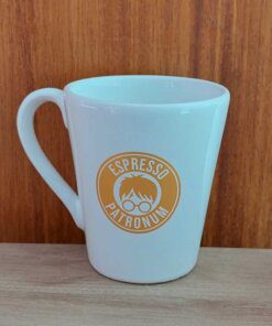 TAZA CÓNICA BLANCA CON ESTAMPA