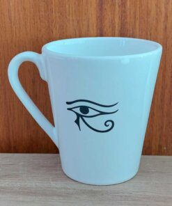 TAZA CÓNICA BLANCA CON ESTAMPA