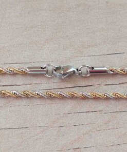 CADENA DE ACERO COMBINADO CON DORADO SOGA 0,5