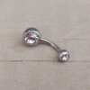 PIERCING OMBLIGO BOLITA C/ DOBLE STRASS. 1.6 X 10 X 5/8 MM