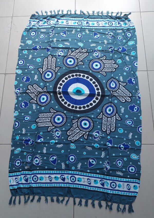 Paréo En Polyester Imprimé Graphique Bleu - 180x90 Cm - Neuf Avec étiquettes