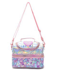 LUNCHERA THINK HAPPY PRINTS UNICORNIOS HOLOGRAMA CORREA DESMONTABLE 26X17X18CM X1U