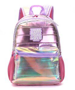 MOCHILA THINK HAPPY SHINE MATELASSE BOLSILLO GLITTER Y LLAVERO 32X45X15CM 18 " X1U