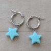 ARO DE ACERO ARGOLLA 14 MM CON ESTRELLA ACRÍLICO COLGANTE