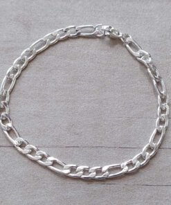 PULSERA DE ACERO BLANCO FIGARO 1.2. LARGO 19 CM