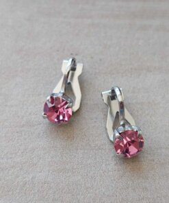 ARO DE ACERO CLIP CON STRASS ROSA ENGARZADO