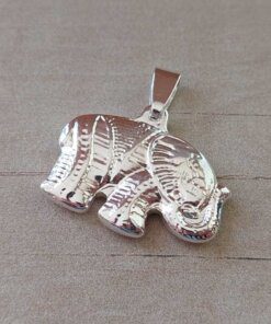 DIJE DE ACERO BLANCO ELEFANTE 30 X 18 MM