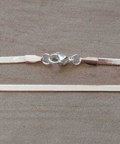 CADENA DE ACERO BLANCO COLA DE RATÓN CHATA 2.5 MM. LARGO  45 CM + 5CM DE EXT