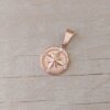 DIJE DE ACERO ROSÉ BRÚJULA 16 MM CON 4 STRASS