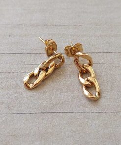 ARO DE ACERO DORADO PASANTE CADENA. LARGO TOTAL 20 MM