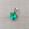 DIJE DE ACERO ESTRELLA 14 MM DE ACRÍLICO VERDE TORNASOLADO.