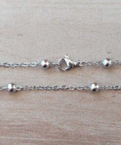 CADENA DE ACERO ESPEJITO 0.4 CON BOLITAS 3 MM. (Paquete x 10 unidades)