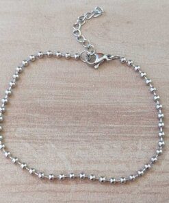 PULSERA DE ACERO DE BOLITAS 2.4 mm. LARGO 18 + 3 CM EXT.