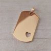 DIJE DE ACERO DORADO MEDALLA RECTANGULAR 24 X 40 MM C/CORAZÓN CALADO, PARA GRABAR, PULIDO AMBAS CARAS- ESPESOR 2,0 MM.