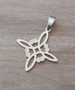 DIJE DE ACERO CRUZ NUDO DE BRUJAS. 30 MM