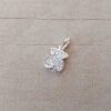 DIJE DE ACERO BLANCO SILUETA OSITO CON STRASS BLANCO. MICRO PAVE. MEDIDAS APROX 11 X 8 MM .