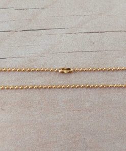 CADENA DE ACERO DORADO BOLITA CON TRABA 2.4. LARGO 45 CM