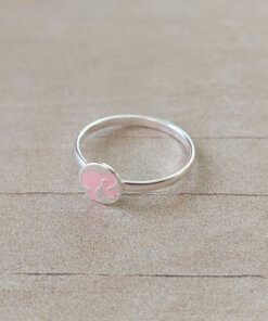 ANILLO NENA LAMINADO EN PLATA ESMALTADO BARBIE.