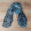 PASHMINA PREMIUM ESTAMPADA ANIMAL PRINT TONALIDADES CELESTE 90 X 180 CM.