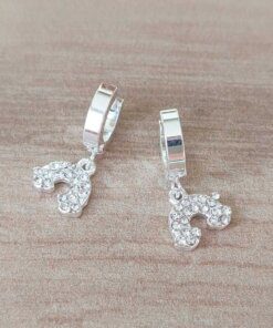 ARO DE ACERO BLANCO ARGOLLA BISAGRA 10 MM CON DIJE ARCO IRIS CON STRASS.