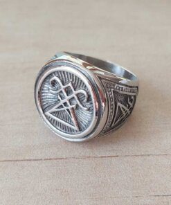 ANILLO DE ACERO LUCIFER TIPO SELLO