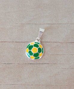 DIJE LAMINADO EN PLATA PELOTA ESMALTADA ALDOSIVI. TAMAÑO 11 MM