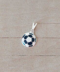 DIJE LAMINADO EN PLATA PELOTA ESMALTADA. TAMAÑO 11 MM