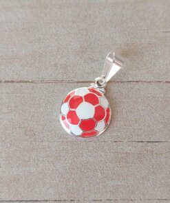 DIJE LAMINADO EN PLATA PELOTA ESMALTADA INDEPENDIENTE. TAMAÑO 11 MM
