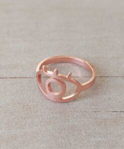 ANILLO DE ACERO MIDI ROSE CON OJITO TURCO CALADO