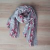 PASHMINA DESFLECADA ESTAMPADA CON DIBUJOS GEOMÉTRICOS. 85 X 180 CM