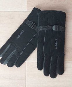 GUANTE MOTO NEGRO GAMUZADO BORDADO EN GRIS