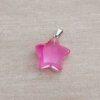 DIJE DE ACERO PIEDRA DEGRADE DE AMARILLO A FUCSIA EN FORMA DE ESTRELLA. 20 MM
