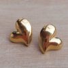ARO DE ACERO DORADO CORAZÓN HUECO BOMBE, CON FRU FRU. TAMAÑO 25 MM
